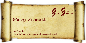 Géczy Zsanett névjegykártya