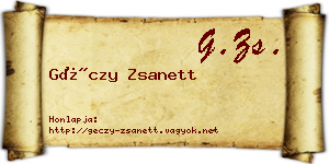 Géczy Zsanett névjegykártya